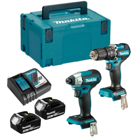 Combopack 2 Werkzeuge 18V Li-Ion (2x3,0 Ah) Bohrmaschine DHP487 Schlagschrauber DTD157 - MAKITA DLX2414JX4