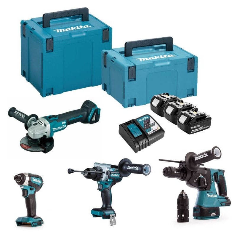 Image of Makita - Combopack 4 Werkzeuge 18V (3x5,0 Ah) im Koffer DLX4159TJ