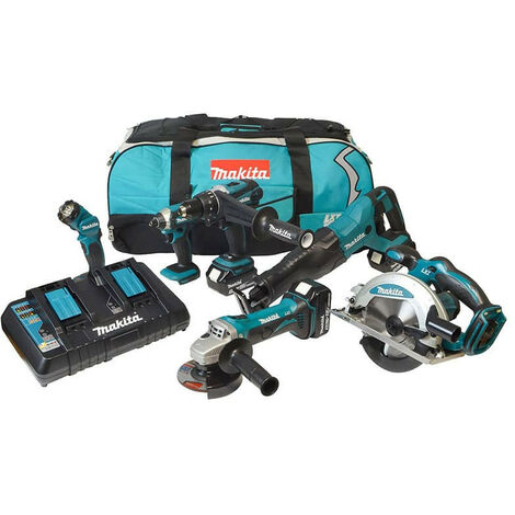 Combopack 6 outils électroportatifs (3x5,0Ah) Li-Ion - MAKITA DLX6104TX2