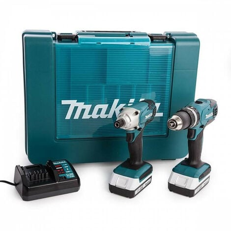 Combopack perceuse visseuse à percussion (HP457D) et visseuse à choc (TD127D) (2x1,3Ah) dans coffret - MAKITA DK18015X1