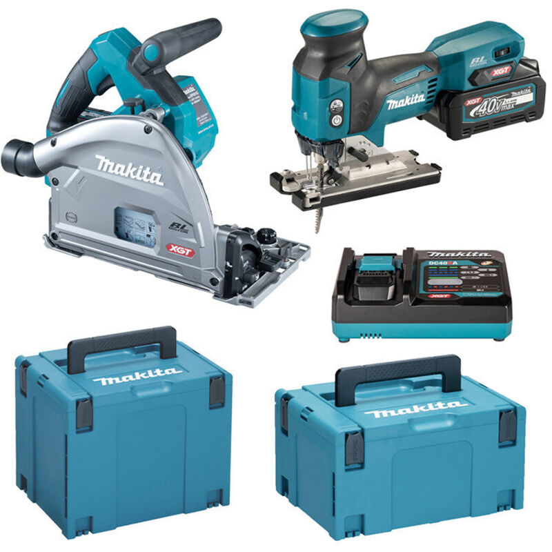 Makita - Combopack xgt ® 2 Outils DK0228G201 - 40V - 2 x BL4040 + DC40RA + Rail + Makpac