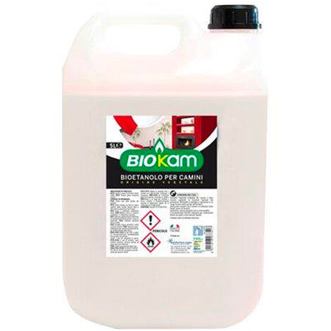 Combustibile bioetanolo liquido Biokam tanica da 5 litri per stufe e camini bio