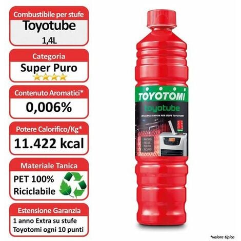 Combustibile per Stufe Toyotomi Toyotube Ricarica Rapida 1,4LT