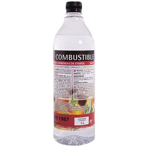 Combustible Etanol de origen natural aroma neutro. Caja 12 Botellas 1L