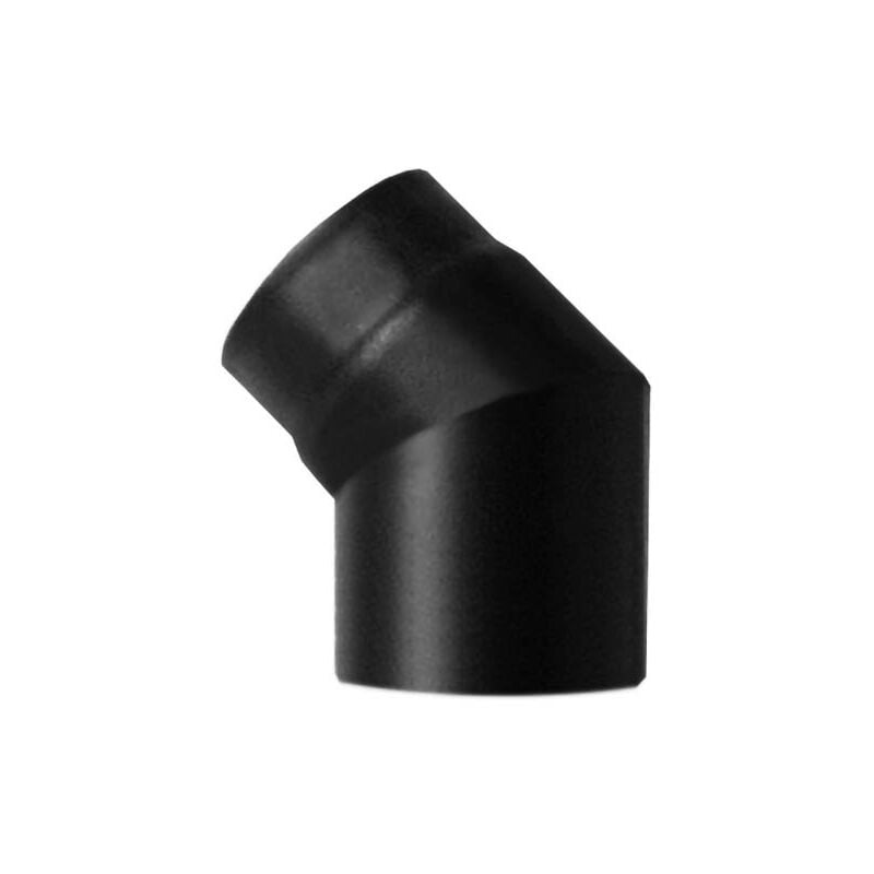 Coude 45 dn 130 emaille peint 600 degres pour poele a bois tube en acier noir sce Made in Italy