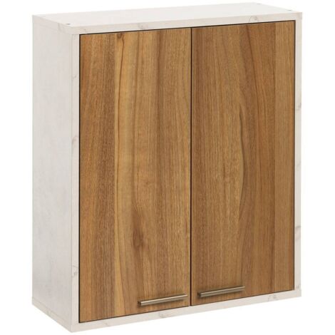 Come mueble alto de 2 puertas efecto madera y mármol - 5five