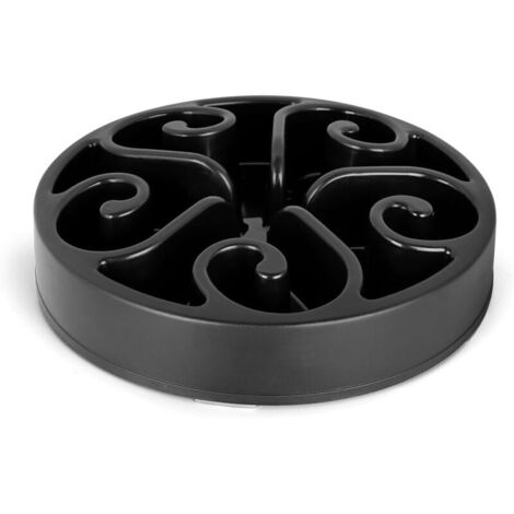 Comedero anti-avaricia para gatos o perros, bandeja interactiva para prevenir la ansiedad, para mascotas pequeñas, medianas y grandes (negro)
