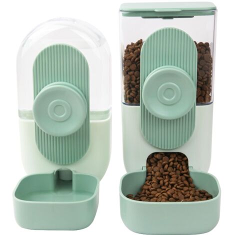 Comedero automático colgante para mascotas, dispensador de agua para animales pequeños, comedero automático para jaulas de cachorros, conejos, cobayas, hurones, erizos, gatos y chinchillas (verde)