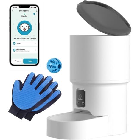 Comedero automático para gatos de 4L con WiFi y control por aplicación, dispensador de comida inteligente para mascotas, temporizador programable, alimentación remota para