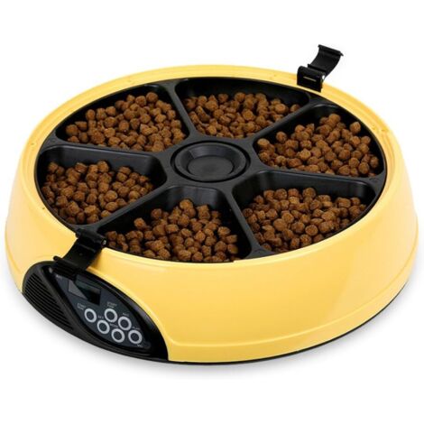 Comedero automático para perros y gatos, dispensador de comida para 6 comidas.