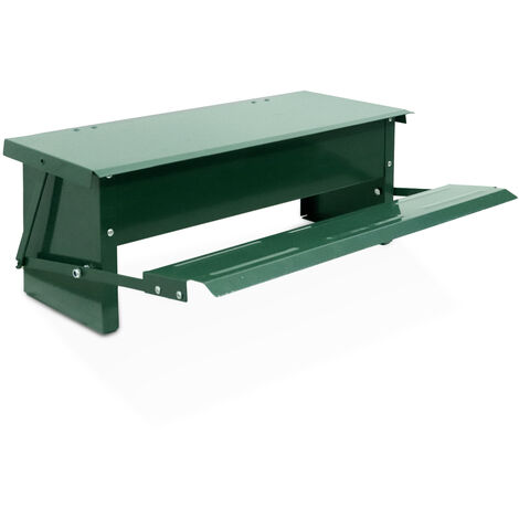 Comedero automático para pollos - comedero de pedal - 5 kg de capacidad - acero galvanizado - Verde