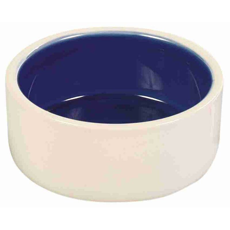 

Trixie Comedero Cerámica, Crema-Azul 0.35 l, ø12 cm