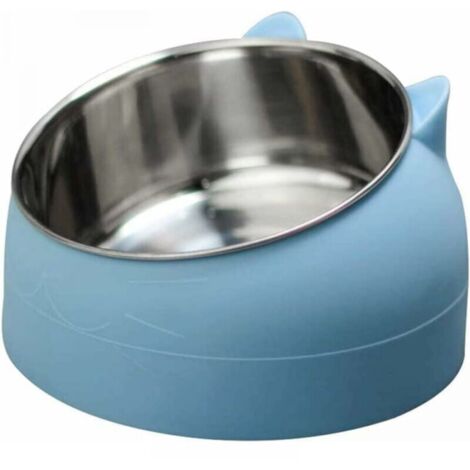Comedero de acero inoxidable para gatos – Comedero multifuncional para gatos – Azul, 200 ml