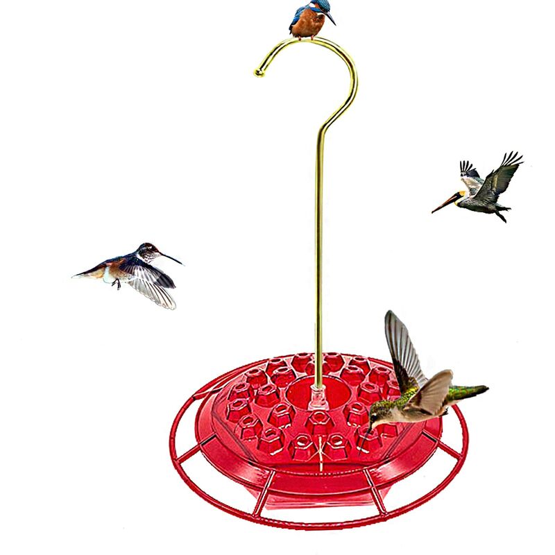 Ousudela - Comedero de colibrí, bebedero de agua de colibrí colgante con gancho para colgar, comedero de pájaro de colibrí desmontable a prueba de