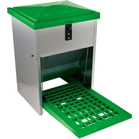 Comedero gallinas antipájaros - Comedero automático para gallinas - Tolva Exterior - Capacidad 5 kg - Incluye Guía Práctica de Alimentación de Las Gallinas
