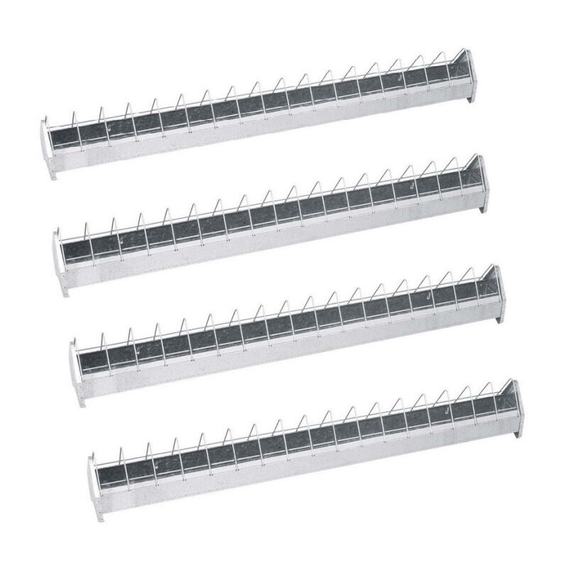 

Comedero gallinas metal rejilla ancha 1 metro. Pack 4 unidades