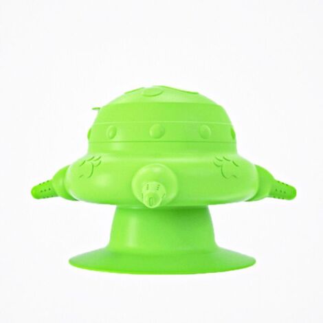 Comedero para cachorros (1 unidad), color verde, de silicona biónica, con 4 tetinas y ventosa para gatitos, cachorros y lactantes