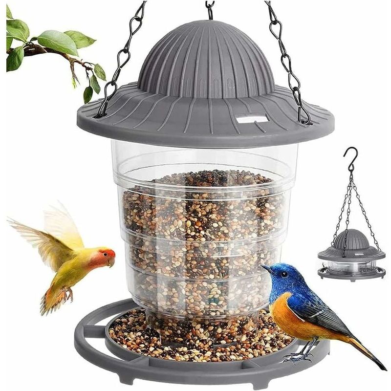 Ahlsen - Comedero para pájaros al aire libre, comedero para pájaros colgante para exteriores, comedero para pájaros plegable, comedero para pájaros