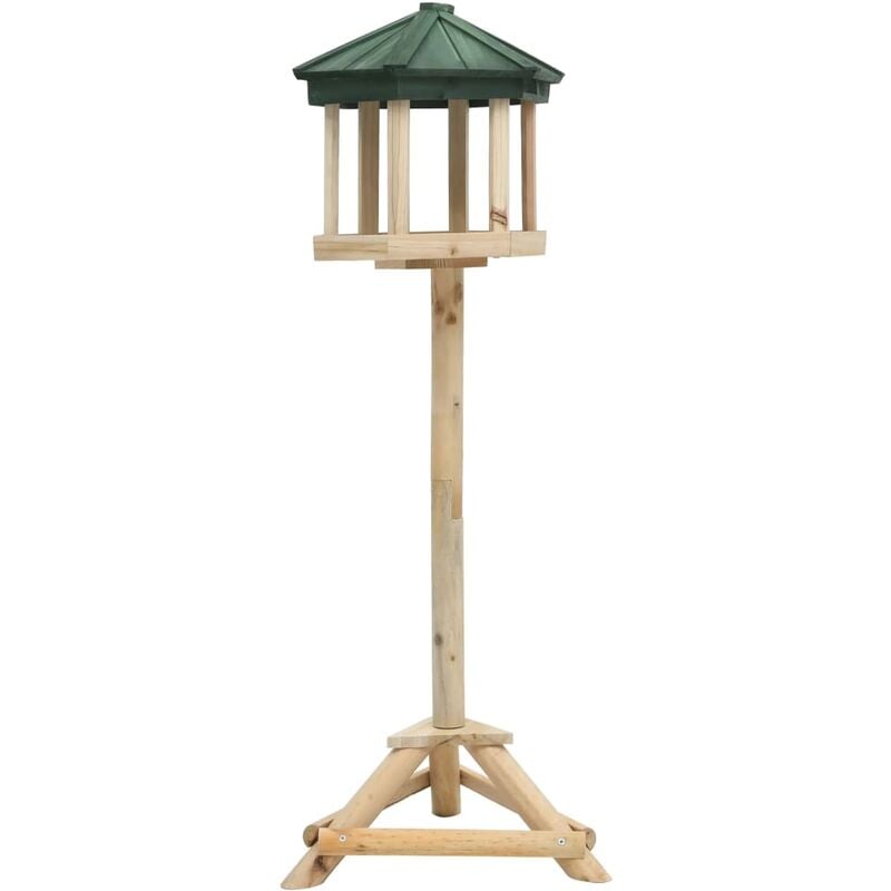 

Comedero para pájaros de pie madera maciza de abeto 33x106 cm