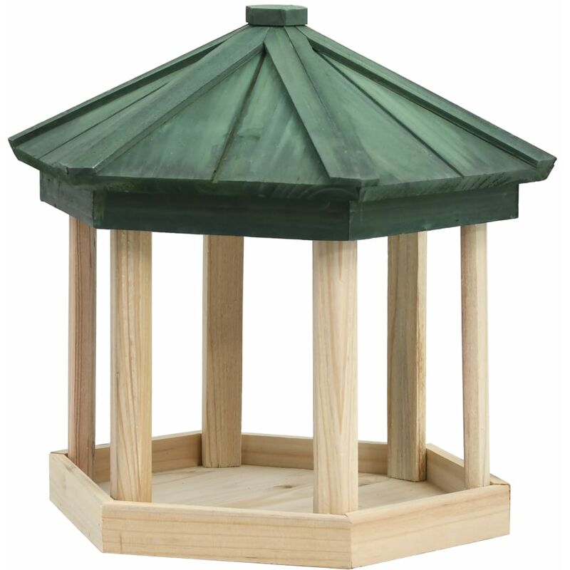 

Comedero para pájaros octogonal madera maciza de abeto 33x30 cm