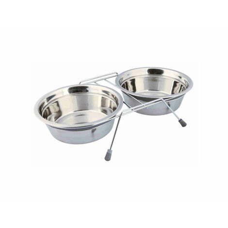 Comedero para Perro Trixie Acero Inoxidable Doble 1,5 L 2 × 1,5 L