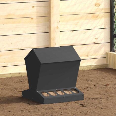 Comedero para pollos Negro 40 x 40 x 45 cm