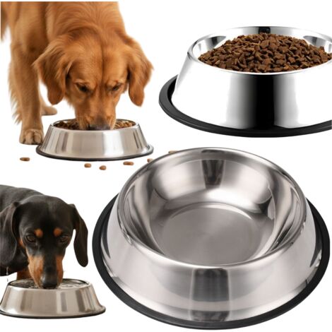Comedero y bebedero metálico PetJet para perros y gatos, antideslizante, 350 ml