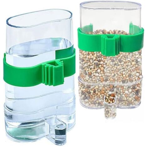 Comederos automáticos multifuncionales para jaulas de pájaros (paquete de dos) - 220 ml