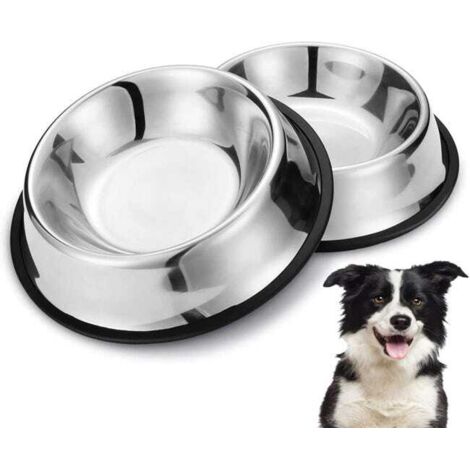 Comederos de acero inoxidable para perros, bebederos para perros medianos/grandes, comederos de 22 cm.