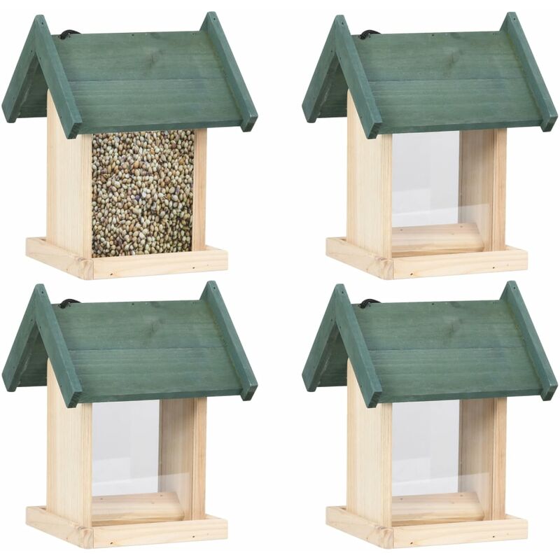 

Comederos para pájaros 4 unidades madera de abeto