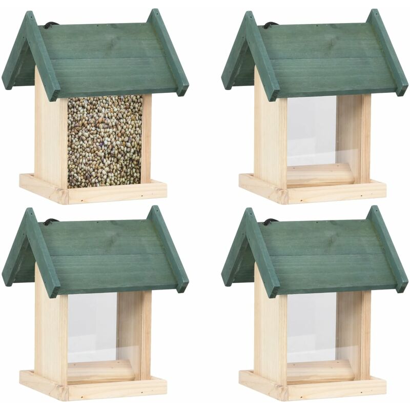 

Comederos para pájaros 4 unidades madera de abeto