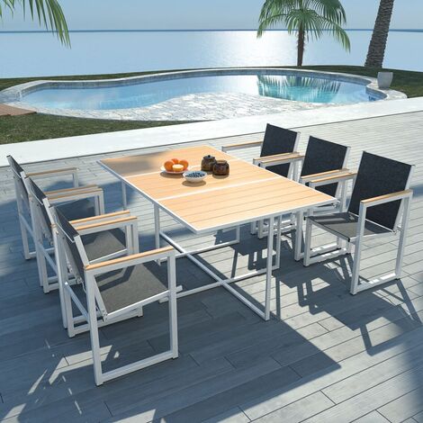 conjunto de mesa y sillas de jardín de aluminio