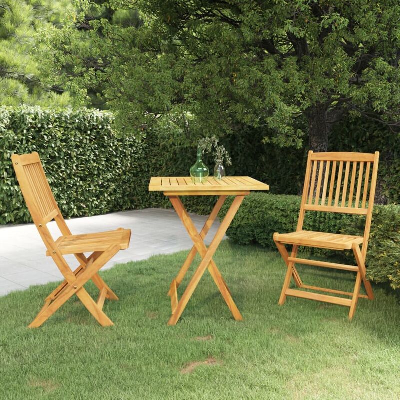 

Comedor de jardín plegable 3 piezas madera maciza de acacia