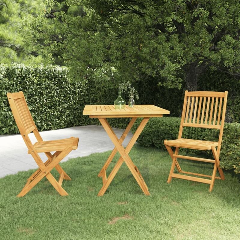 

Comedor de jardín plegable 3 piezas madera maciza de acacia