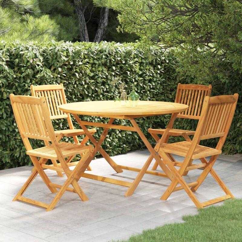 

Comedor de jardín plegable 5 piezas madera maciza de acacia