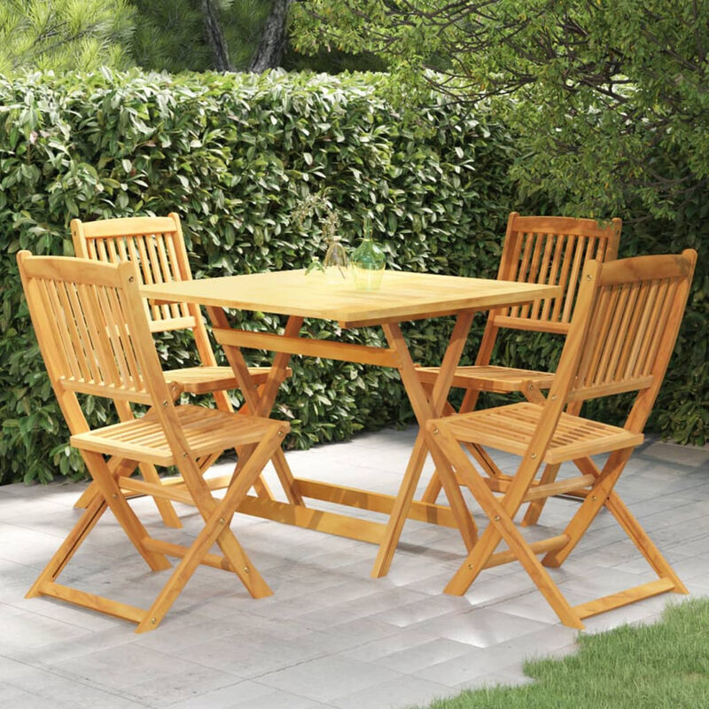 

Comedor de jardin plegable 5 piezas madera maciza de acacia