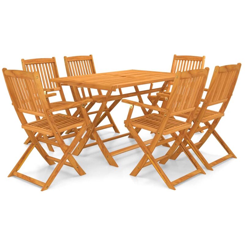 

Youthup - Comedor de jardín plegable 7 piezas de madera maciza de acacia - Marrón