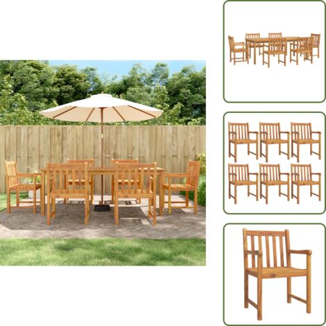 Comedor de madera - vidaXL Juego de comedor para jardín 7 piezas madera maciza acacia - Acacia