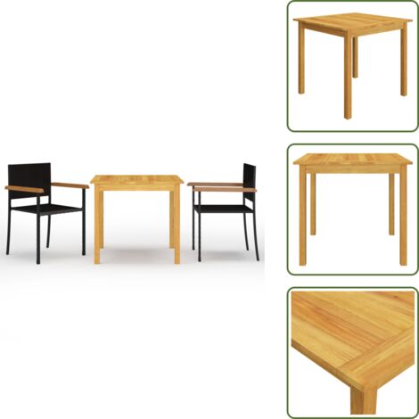 Comedor exterior - vidaXL Juego de comedor para jardín 3 piezas negro - Comedor de jardín