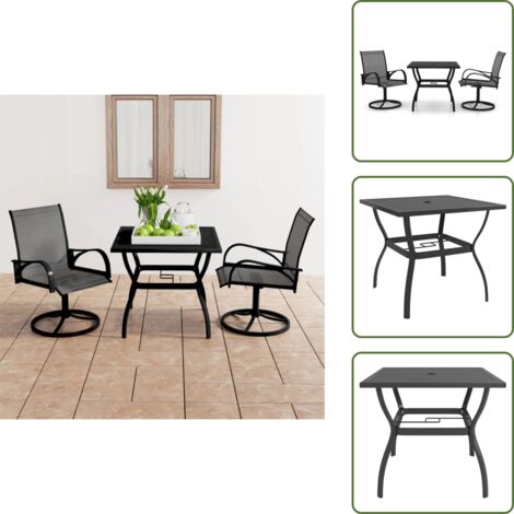 Comedor exterior - vidaXL Juego de comedor para jardín 3 piezas textilene y acero - Comedor al aire libre 3 piezas
