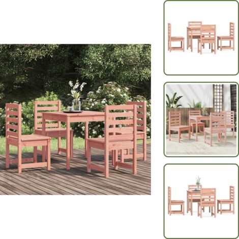 Comedor exterior - vidaXL Juego de comedor para jardín 5 pzas madera maciza Douglas - Madera maciza