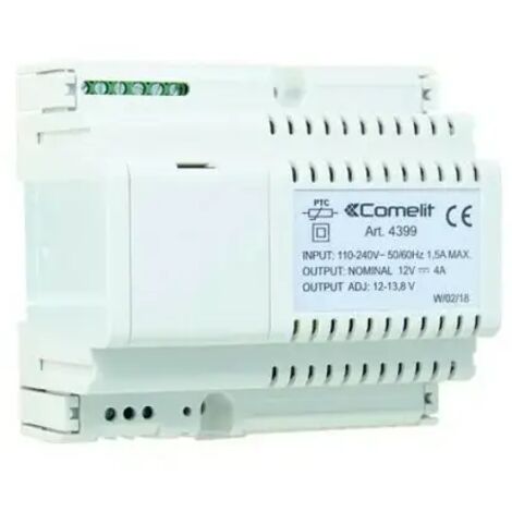 Comelit 4399 Alimentation pour clavier Comelit - 12VCC - 4A - Primaire - 240VCA