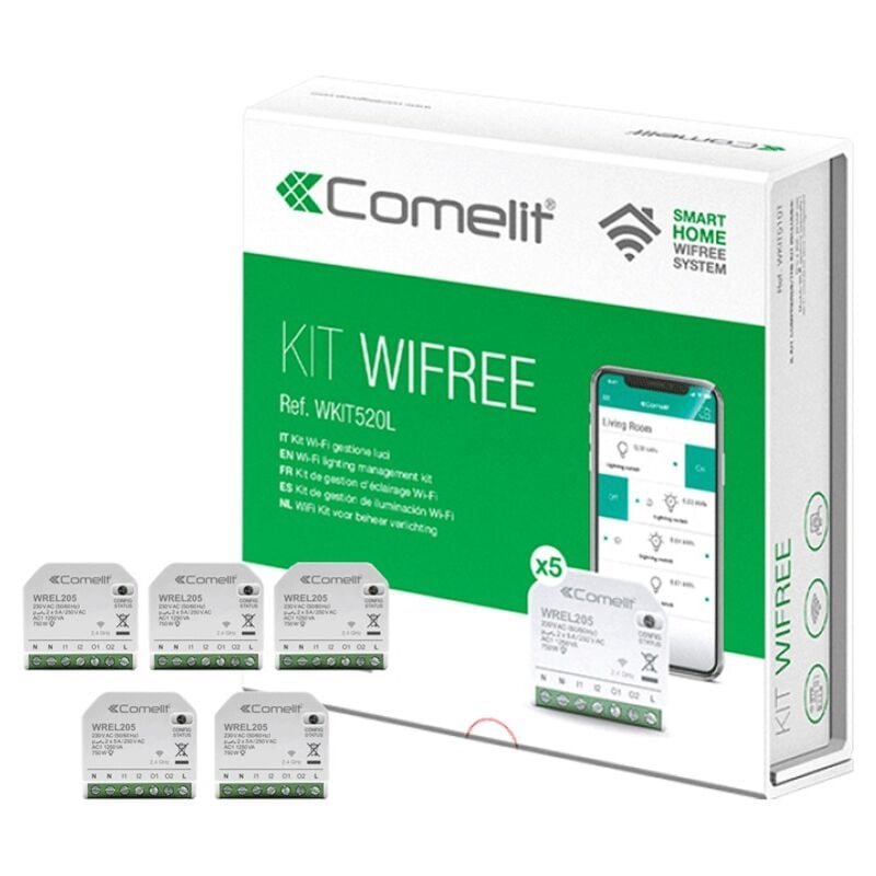 Comelit - Kit Smart Home Wi-Fi pour la gestion de l'éclairage 2 sorties 5A WKIT520L