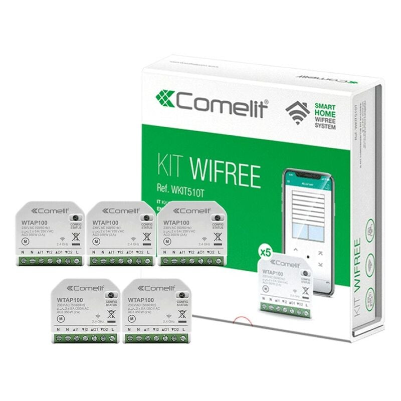 Kit smart home Wi-Fi Comelit pour la gestion des volets roulants 2 sorties WKIT510T