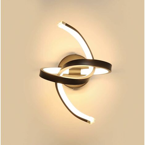 COMELY Applique da parete per interni, applique a LED di design curvi da 16W, moderna lampada da parete in acrilico per camera da letto, soggiorno, hotel, scala, corridoio, bianco caldo 3000K [Classe 