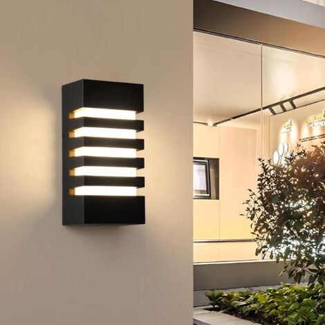 COMELY Applique Murale Extérieure LED Moderne Noire 15W, Lumière Chaude 3000K, Étanche IP65 pour Cour, Entrée de Garage