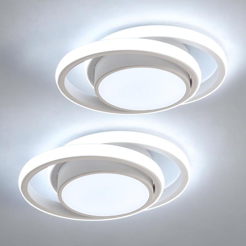 Comely - Set di 2 Plafoniere led Bianche, Lampada