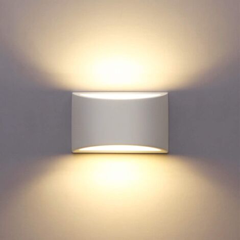 COMELY Indoor Wall Lights, White LED Wall Lamp 7W Warm White Modern Plaster Wall Sconce for Bedroom Home Hallway Living Room (G9 LED Bulb Include) [Energy Class D]