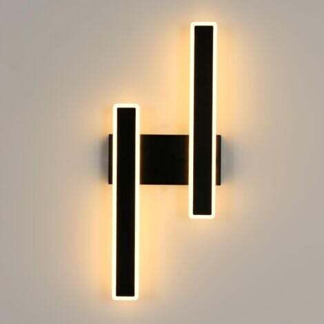 COMELY Innen LED Wandlampe 32W 3600LM Schwarz Moderne Wandlampe, LED Nachttischlampe für Wohnzimmer Schlafzimmer Büro Treppe Flur (Warmweißes Licht 3000K)