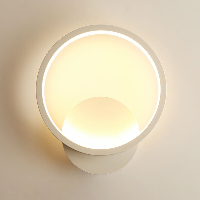 Image of Lampada da parete moderna per interni, 12W rotonda, bianco caldo 3000K, soggiorno camera da letto scala corridoio - Comely